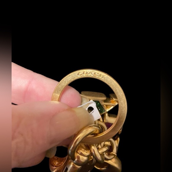 COACH Brushed Gold-Tone & Rainbow Letters COACH Keychain Purse Bag Charm NWT - Picture 4 of 7